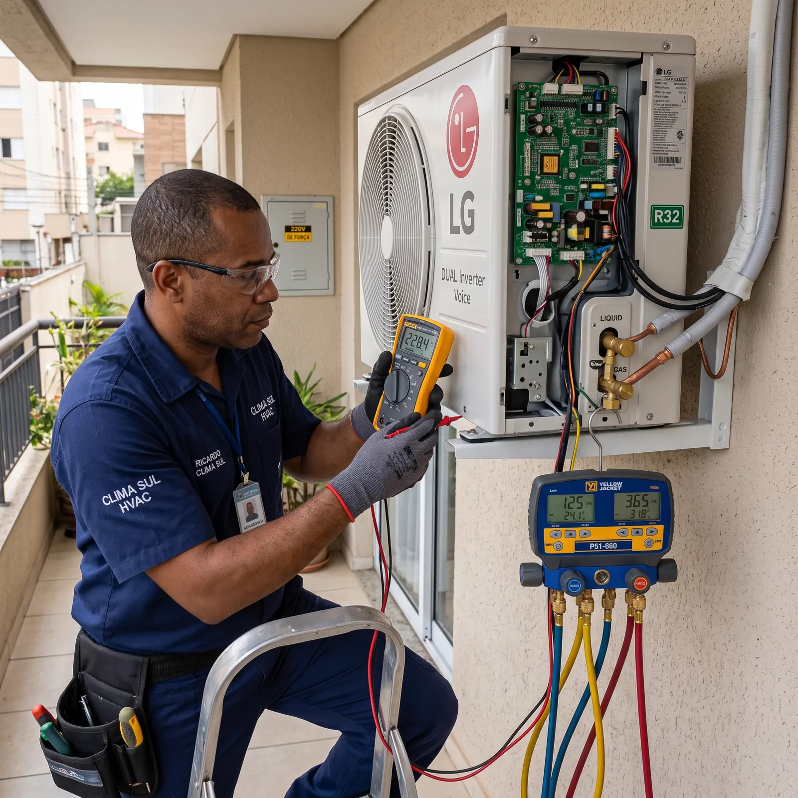 Diagnóstico técnico de defeito em ar-condicionado